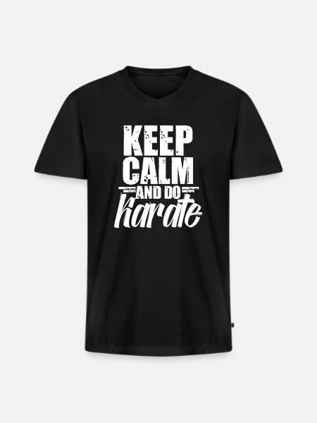 Karaté Karaté Karaté Karaté - T-shirt encolure en V Premium bio Homme - noir