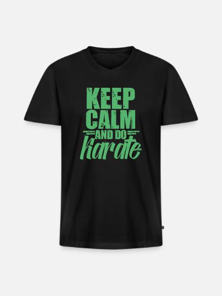 Karate Karate Karate Karate - Men's Premium Organic T-shirt with V-neck - black