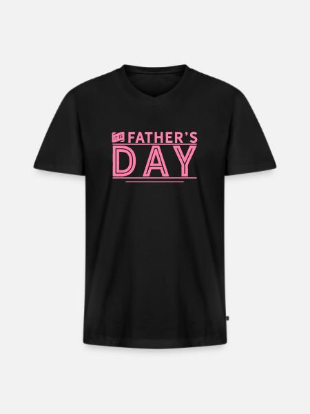 Father Best Dad - Men's Premium Organic T-shirt with V-neck - black