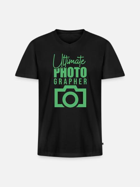 Cameraman - Men's Premium Organic T-shirt with V-neck - black