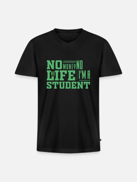 Student Uni Student Study Studies - Men's Premium Organic T-shirt with V-neck - black