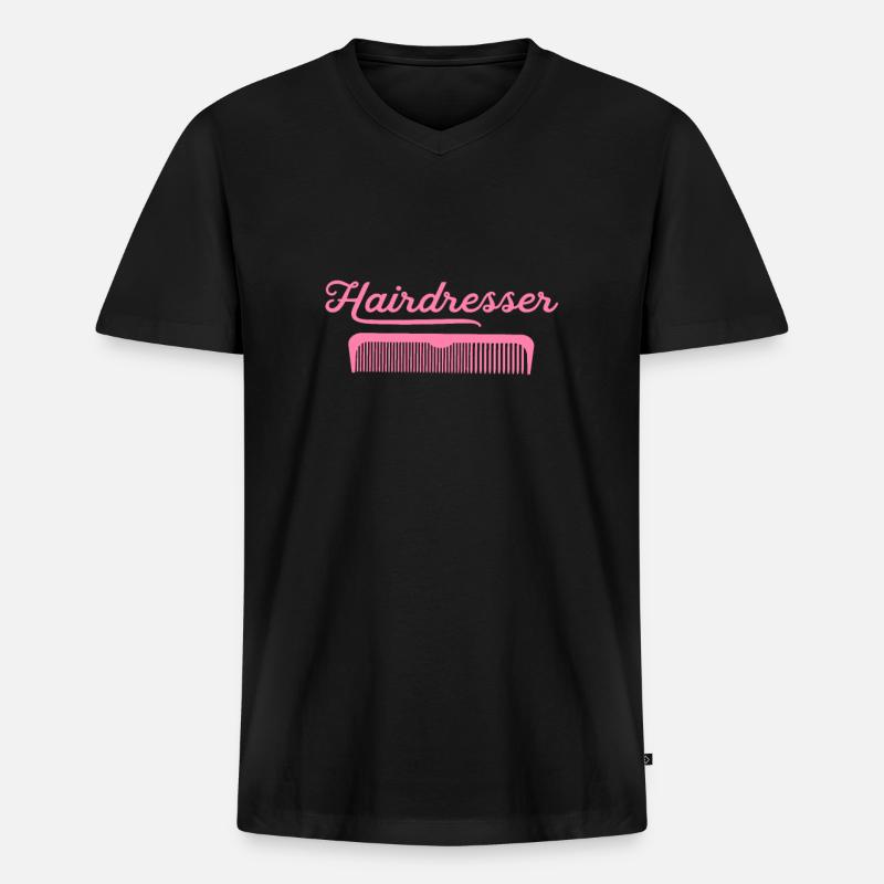 Friseuse Friseuse Friseuse Friseuse - Männer Premium Bio T-Shirt mit V-Ausschnitt - Schwarz