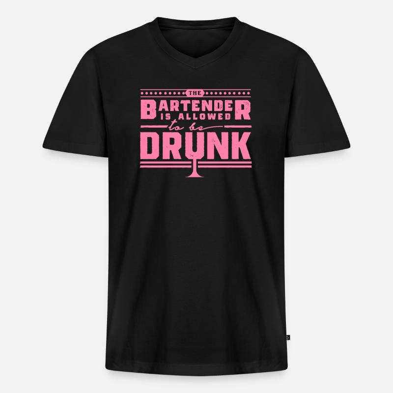 Bartender Bartender Bartender Bartender Bartender - Men's Premium Organic T-shirt with V-neck - black