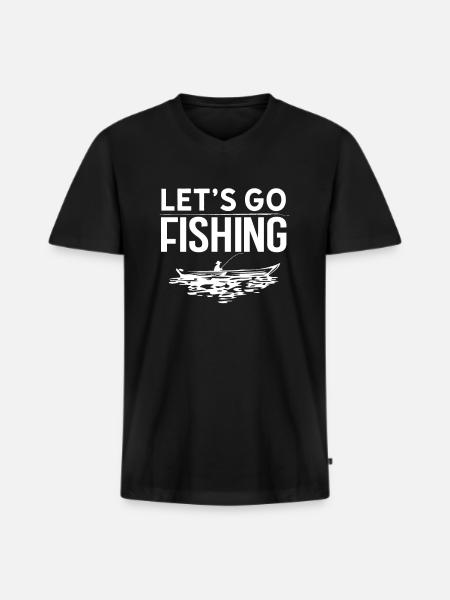 Angler - Men's Premium Organic T-shirt with V-neck - black