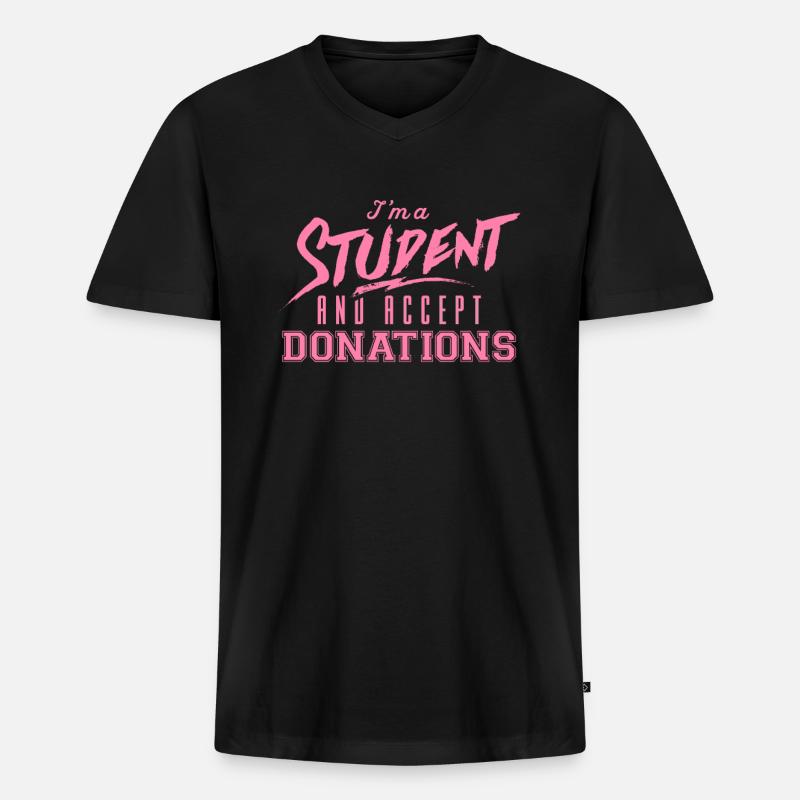 Studentin Studentin Studentin Studentin - Männer Premium Bio T-Shirt mit V-Ausschnitt - Schwarz
