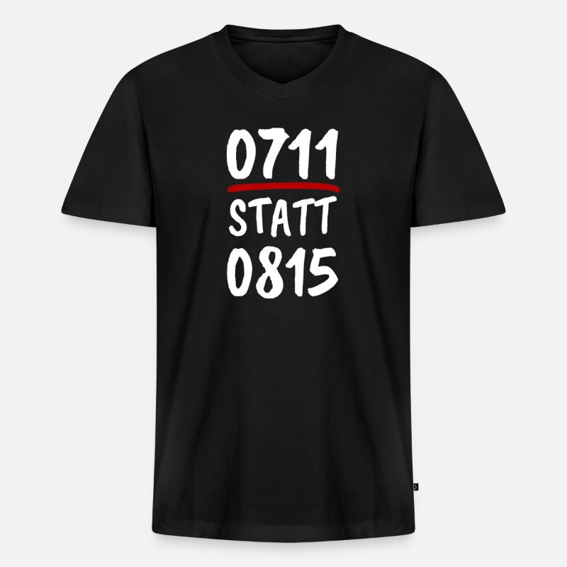 Stuttgart Schwaben - Männer Premium Bio T-Shirt mit V-Ausschnitt - Schwarz
