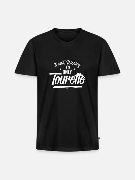 Tourette syndrome - Men's Premium Organic T-shirt with V-neck - black