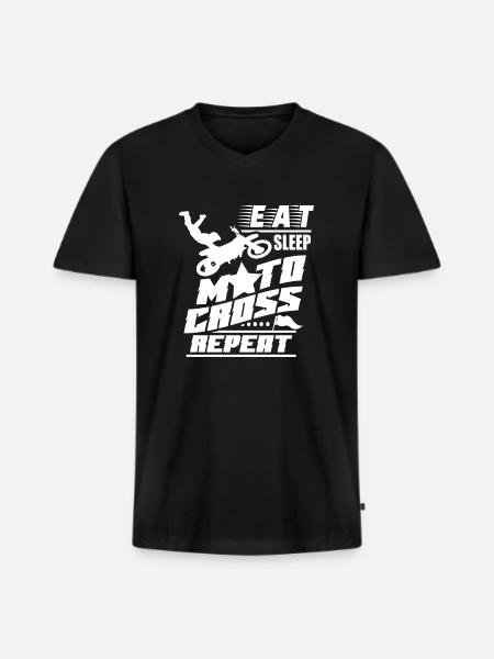 Motocross - Men's Premium Organic T-shirt with V-neck - black
