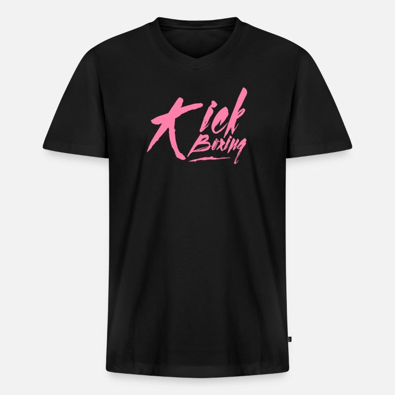 Kickboxen Kickboxen Kickboxen Kickboxen - Männer Premium Bio T-Shirt mit V-Ausschnitt - Schwarz