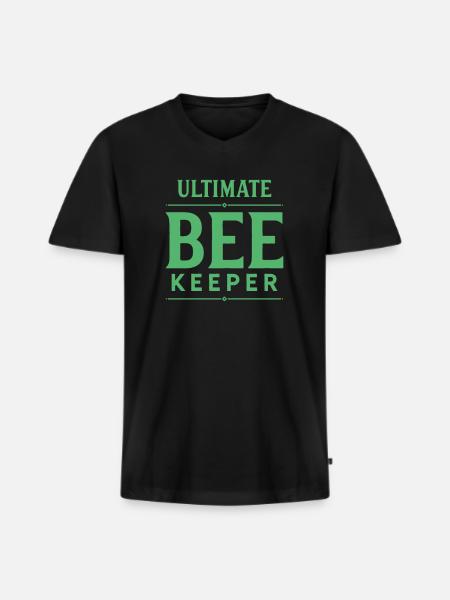Bees - Men's Premium Organic T-shirt with V-neck - black