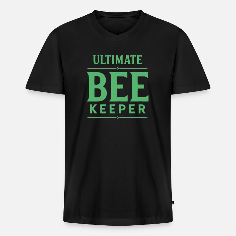 Bienen - Männer Premium Bio T-Shirt mit V-Ausschnitt - Schwarz