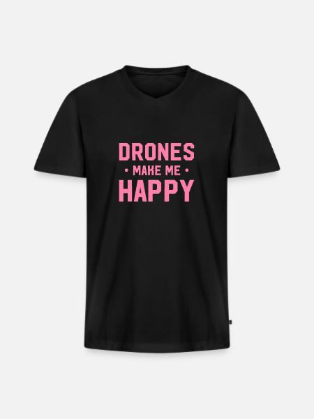 Drone - Men's Premium Organic T-shirt with V-neck - black
