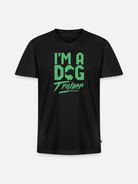 Dog training - Men's Premium Organic T-shirt with V-neck - black