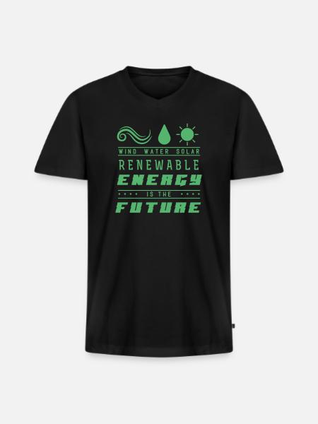 Renewable energy - Men's Premium Organic T-shirt with V-neck - black