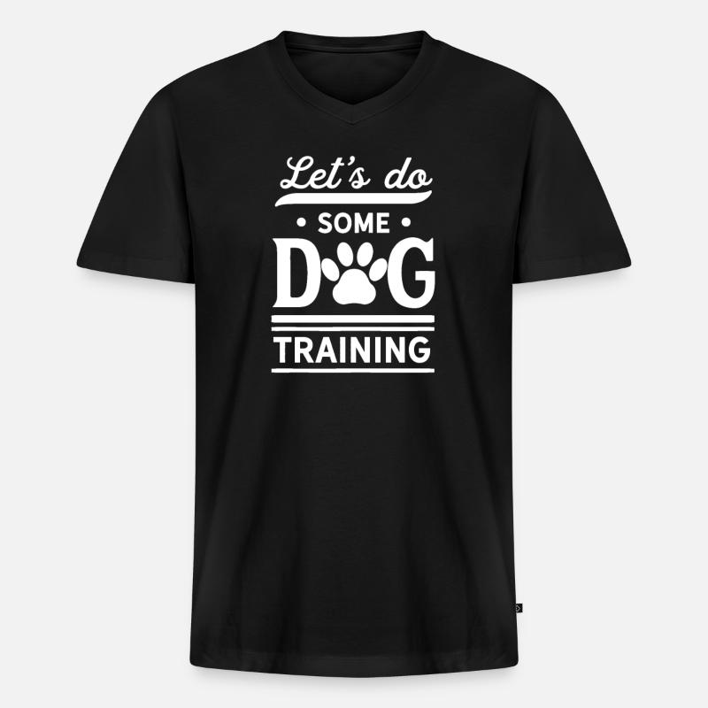 Hundeschule Hundetrainer - Männer Premium Bio T-Shirt mit V-Ausschnitt - Schwarz