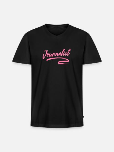 Journalism - Men's Premium Organic T-shirt with V-neck - black
