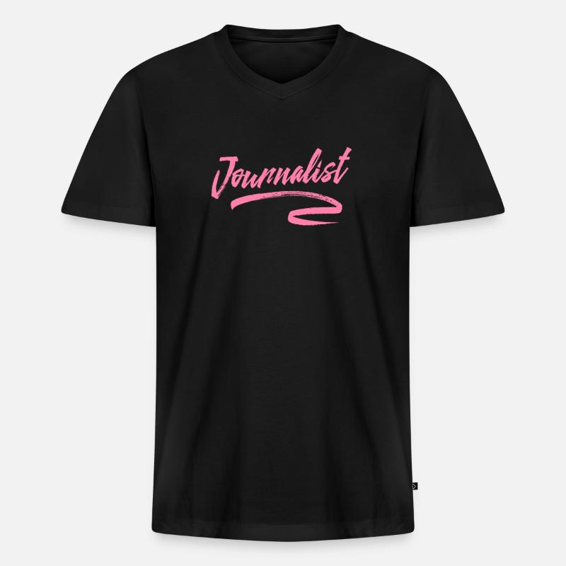 Journalismus - Männer Premium Bio T-Shirt mit V-Ausschnitt - Schwarz