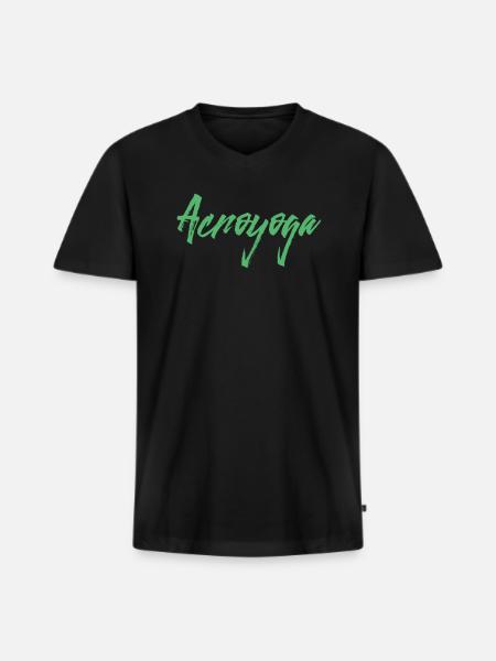 Acroyoga - Männer Premium Bio T-Shirt mit V-Ausschnitt - Schwarz