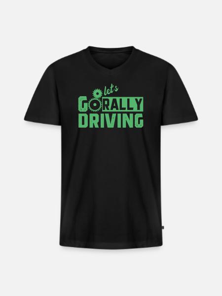 Rally - Men's Premium Organic T-shirt with V-neck - black