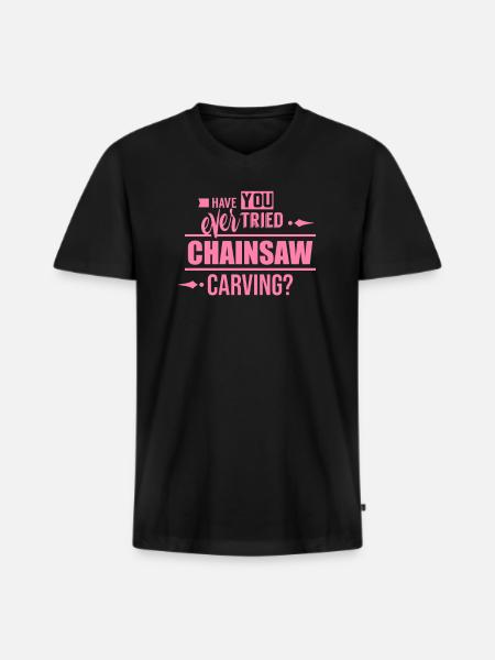 Carve a chainsaw - Men's Premium Organic T-shirt with V-neck - black