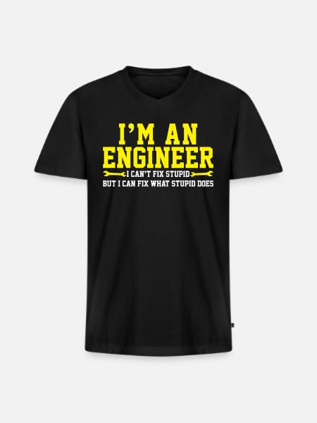 Engineer engineering - Men's Premium Organic T-shirt with V-neck - black