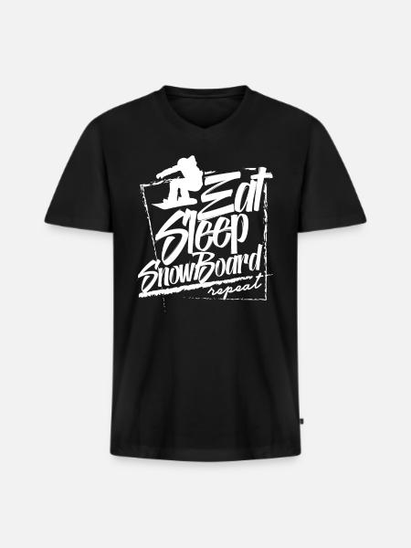 Snowboarding Snowboarder Snowboarding Boarder - Men's Premium Organic T-shirt with V-neck - black