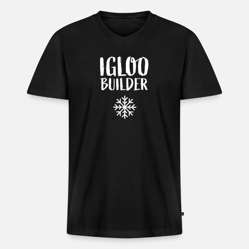 Iglu - Männer Premium Bio T-Shirt mit V-Ausschnitt - Schwarz