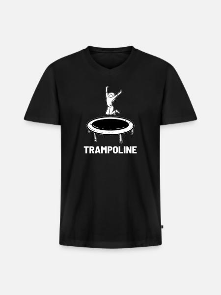 trampoline - Men's Premium Organic T-shirt with V-neck - black