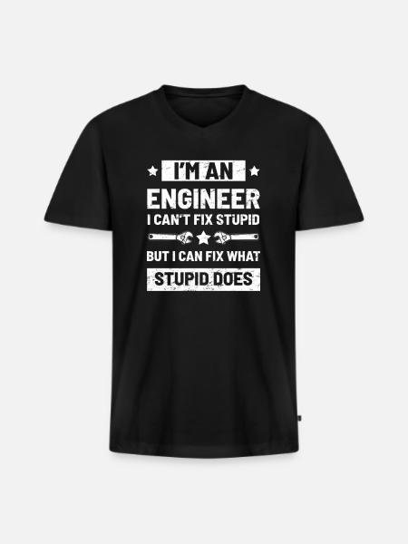 Engineer Sarcastic humor - Men's Premium Organic T-shirt with V-neck - black