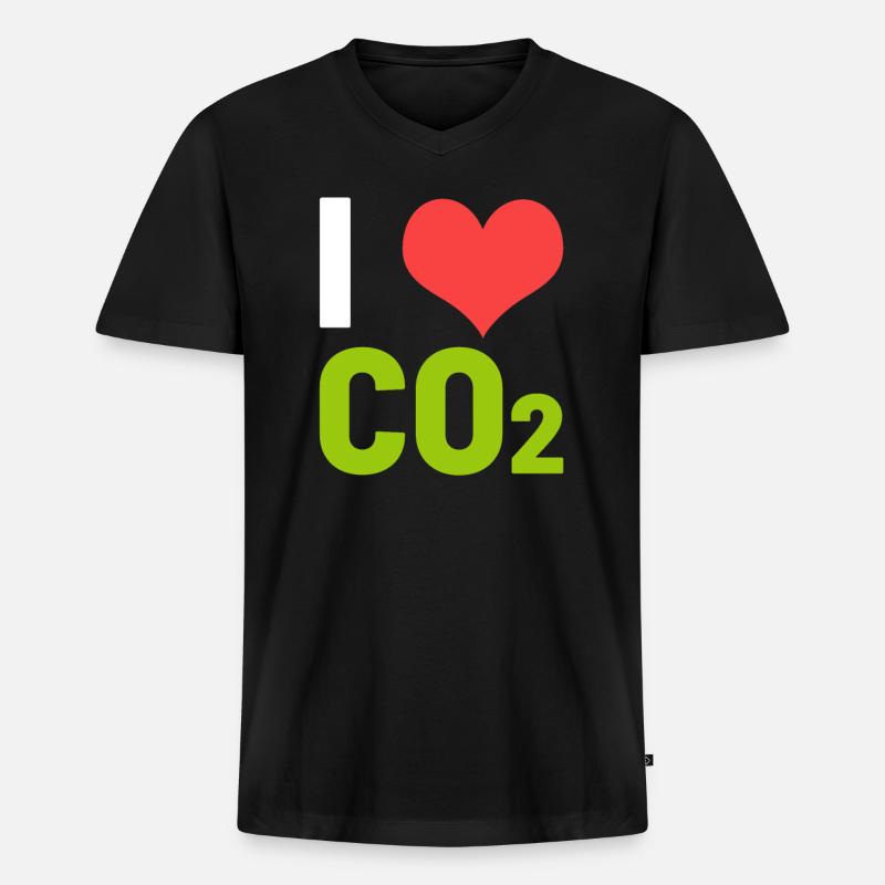 CO2 Kohlendioxid - Männer Premium Bio T-Shirt mit V-Ausschnitt - Schwarz