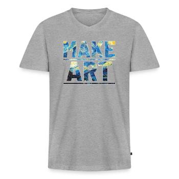 Artist artist art teacher - Men's Premium Organic T-shirt with V-neck - heather grey - Front