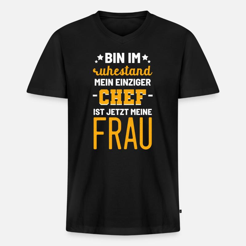 Pensionierung Ehemann im Ruhestand - Männer Premium Bio T-Shirt mit V-Ausschnitt - Schwarz