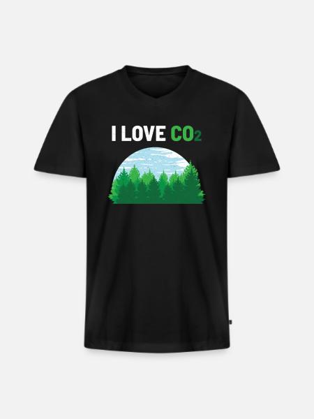 I Love CO2 - Men's Premium Organic T-shirt with V-neck - black