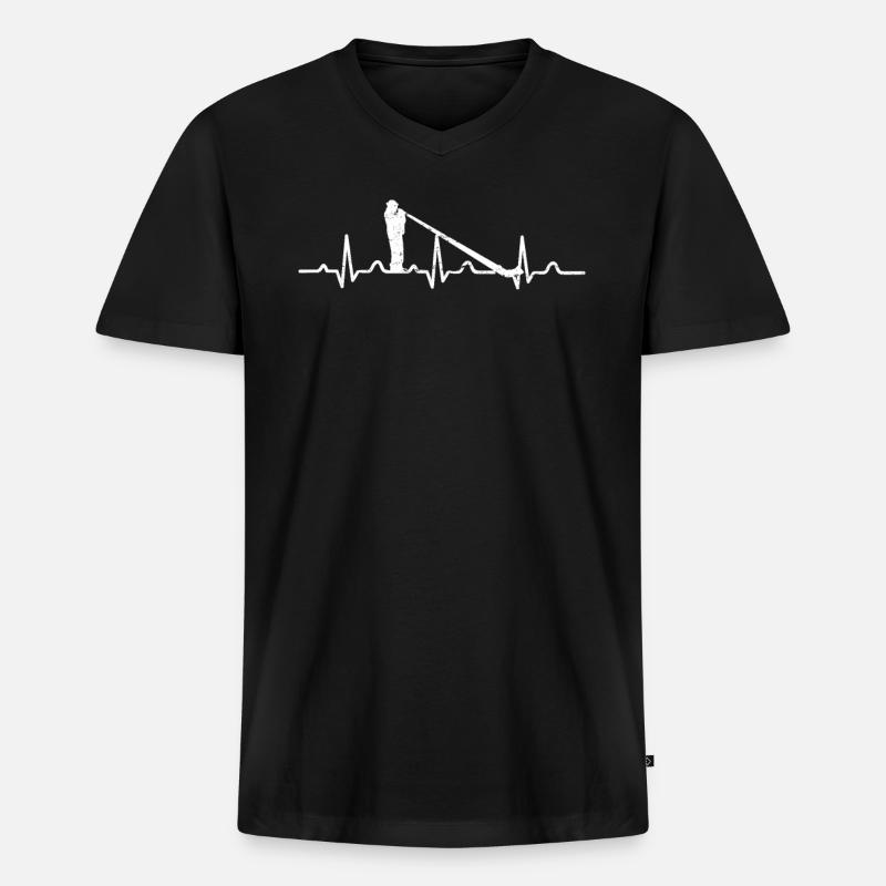 Alphorn - Männer Premium Bio T-Shirt mit V-Ausschnitt - Schwarz