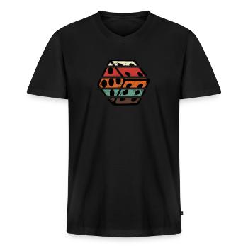 Dice Brettspiel - Männer Premium Bio T-Shirt mit V-Ausschnitt - Schwarz - Vorne - Nico (187cm)