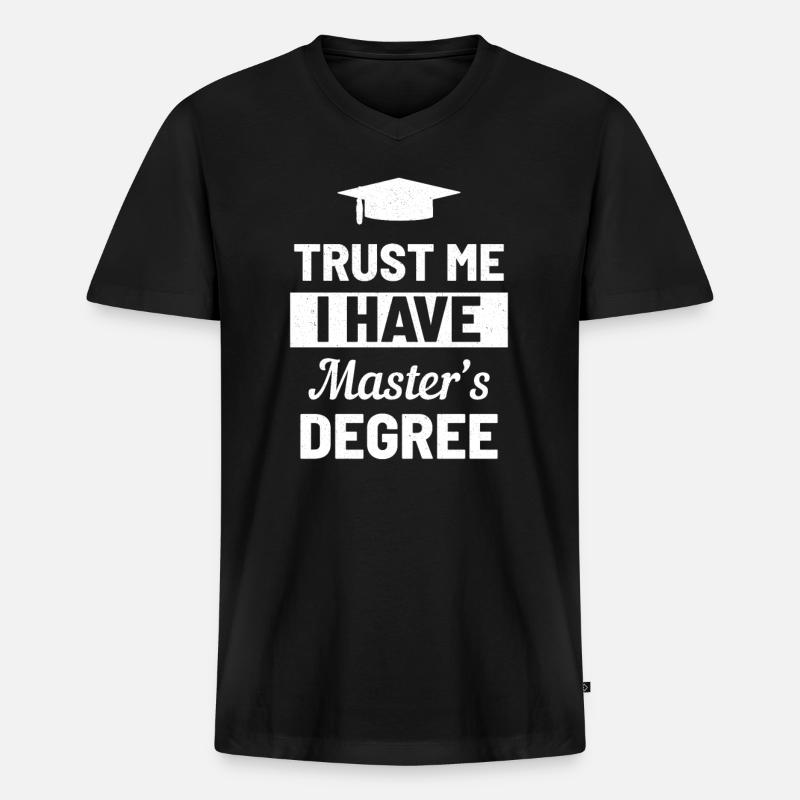 Abschluss-Master Degree - Männer Premium Bio T-Shirt mit V-Ausschnitt - Schwarz