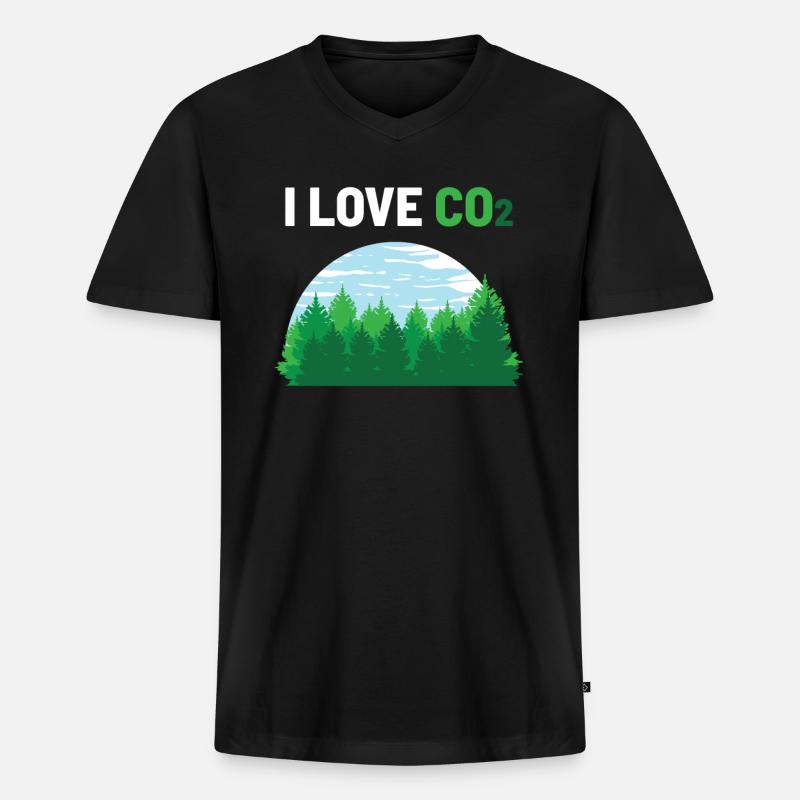 Ich liebe CO2 Kohlendioxid - Männer Premium Bio T-Shirt mit V-Ausschnitt - Schwarz