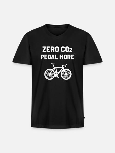 Radfahren CO2 Kohlendioxid - Männer Premium Bio T-Shirt mit V-Ausschnitt - Schwarz