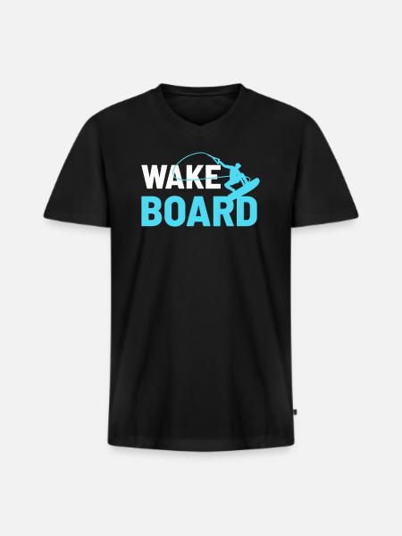 wakeboard - T-shirt encolure en V Premium bio Homme - noir