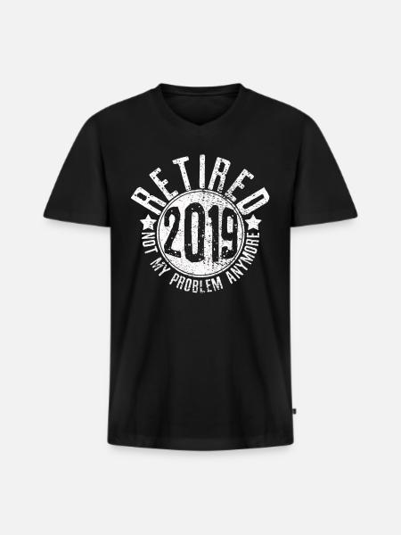 Retirement 2019 retirement - Men's Premium Organic T-shirt with V-neck - black