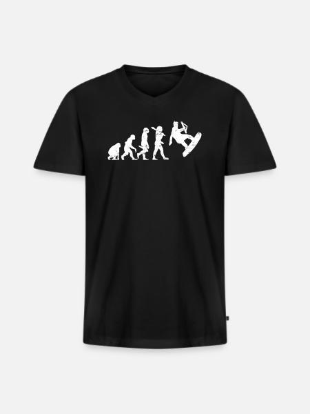 wakeboard - T-shirt encolure en V Premium bio Homme - noir