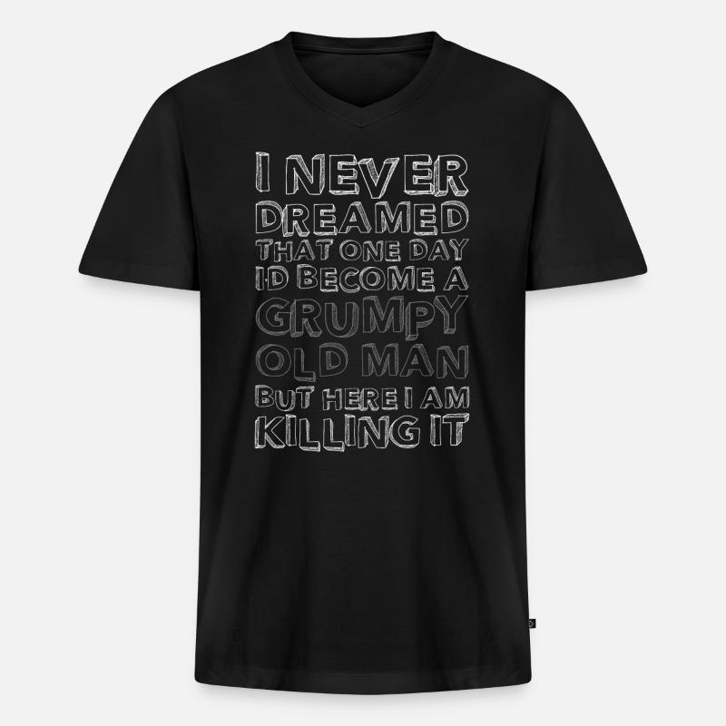 Grumpy old man - Men's Premium Organic T-shirt with V-neck - black