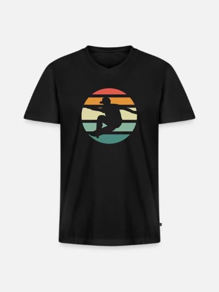 Planche à roulettes - T-shirt encolure en V Premium bio Homme - noir
