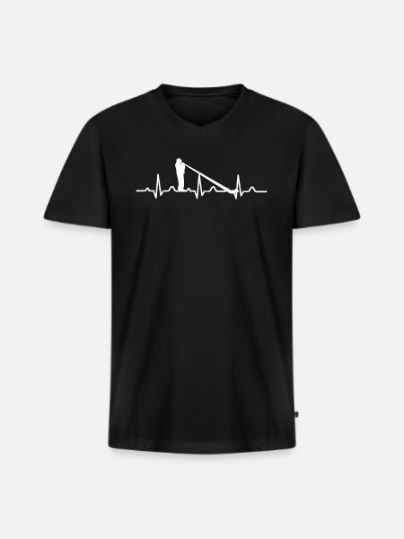 Alphorn - Men's Premium Organic T-shirt with V-neck - black