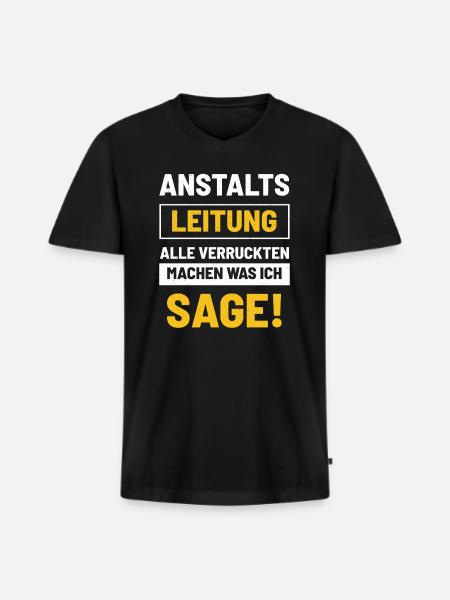 Anstalts Leitung - Männer Premium Bio T-Shirt mit V-Ausschnitt - Schwarz