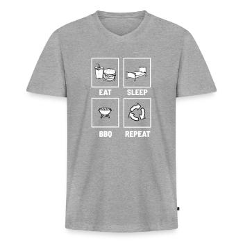 Grilling Grillmaster grill grill - Men's Premium Organic T-shirt with V-neck - heather grey - Front