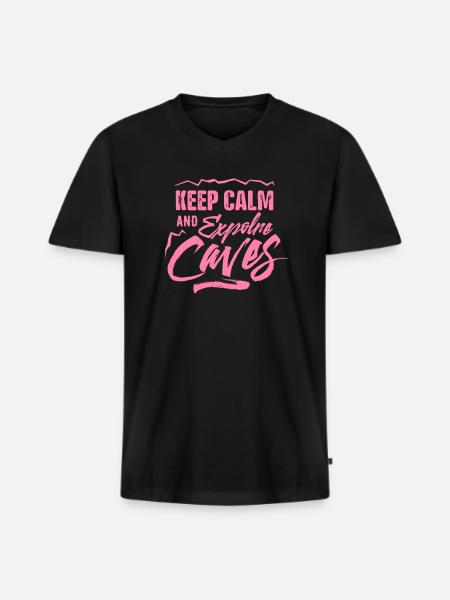 cavers - Men's Premium Organic T-shirt with V-neck - black