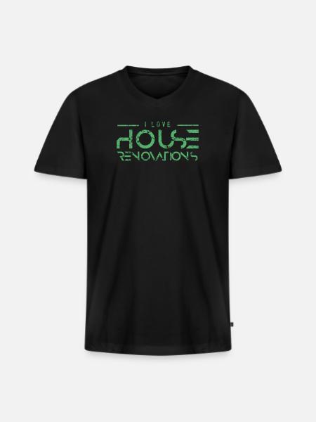 Rénovation de maison - T-shirt encolure en V Premium bio Homme - noir