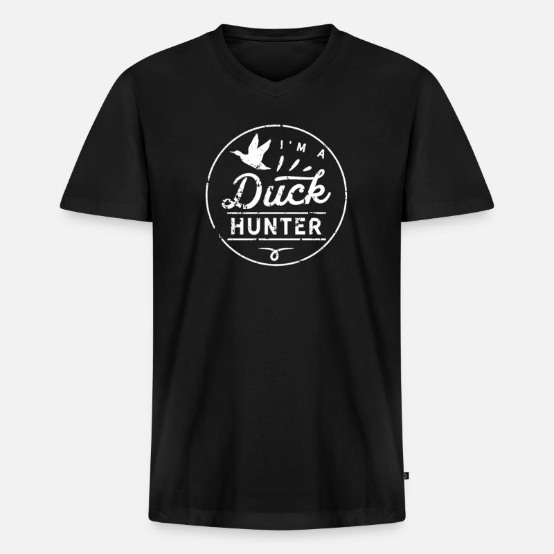 Entenjagd - Männer Premium Bio T-Shirt mit V-Ausschnitt - Schwarz