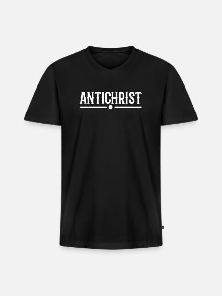 Antichristian atheist - Men's Premium Organic T-shirt with V-neck - black